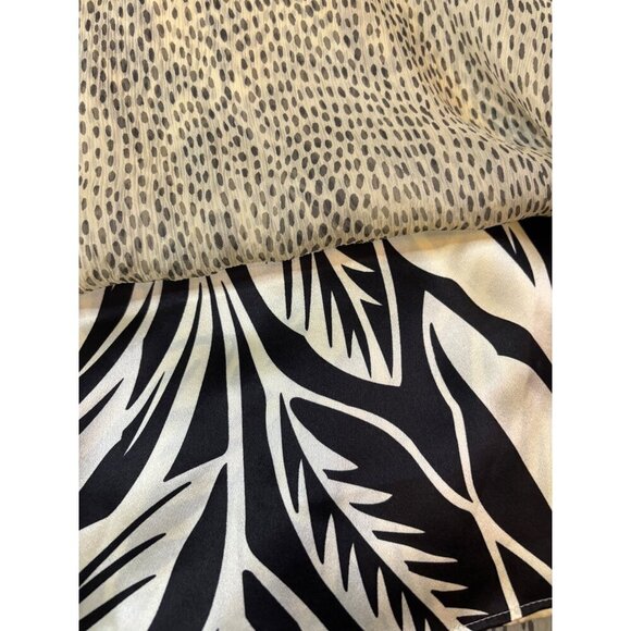 Talbots Petite Silk A-Line Skirt Size 12 Animal Print Beige & Black - Picture 2 of 3